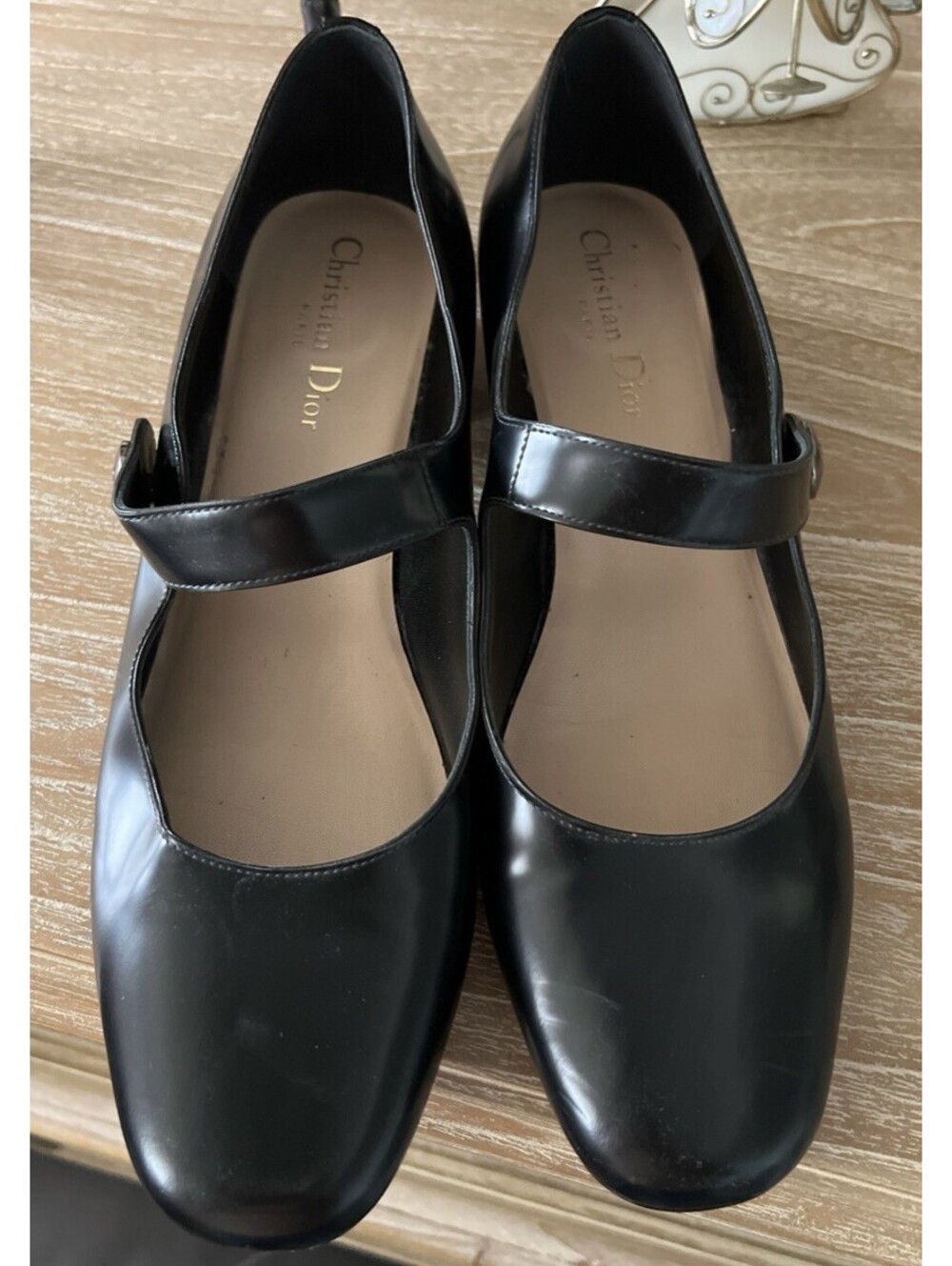 Christian Dior Black Patent Leather Baby D-Doll Mary Jane Pumps Size 40 EU/9 US